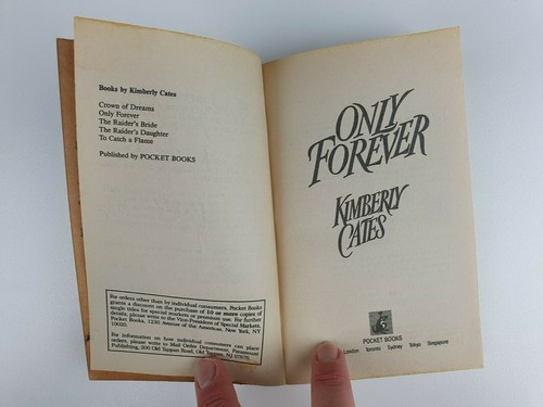 Novela romántica Only Forever de Kimberly Cates (libro de bolsillo, 1992) - Imagen 3 de 8