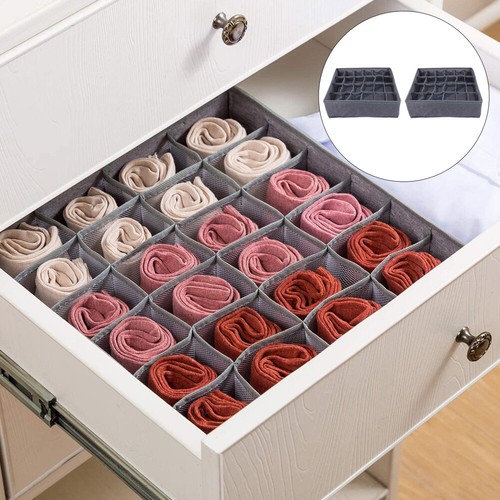 2 Pcs Boîte De Rangement Sous-vêtements Et Chaussettes soldes Organisateur