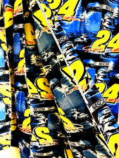 Nascar 24 Cotton Fabric 2006 43" W BTY Light weight Blue Yellow