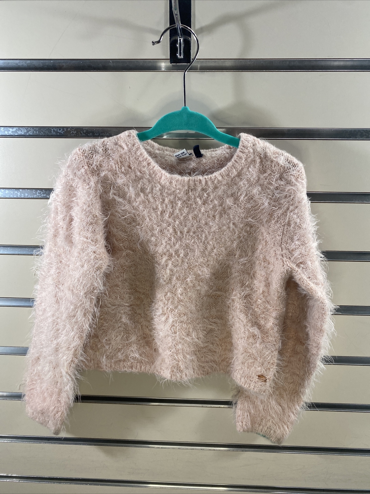 Pink Soft Fuzzy Knit Pullover Long 
