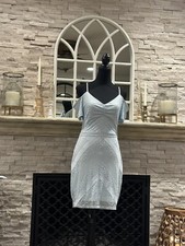 Guess Lace Cold  Shoulder Cut Out Mini Dress  SZ M - NWOT Powder Blue