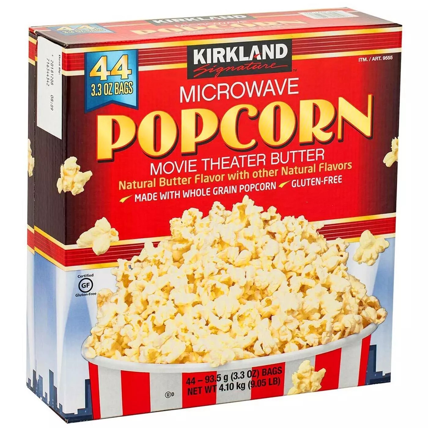 Kirkland Signature Microwave Popcorn, Movie Theater Butter - 44 Bags x 93.5g