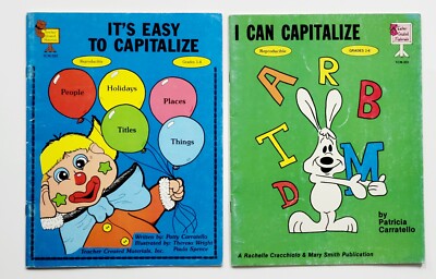 Patricia Carratello Books ITS EASY TO CAPITALIZE and I CAN CAPITALIZE Un-Used