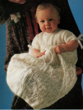 Knitting pattern copy 2813.   Baby christening gown.   20" chest.  3ply