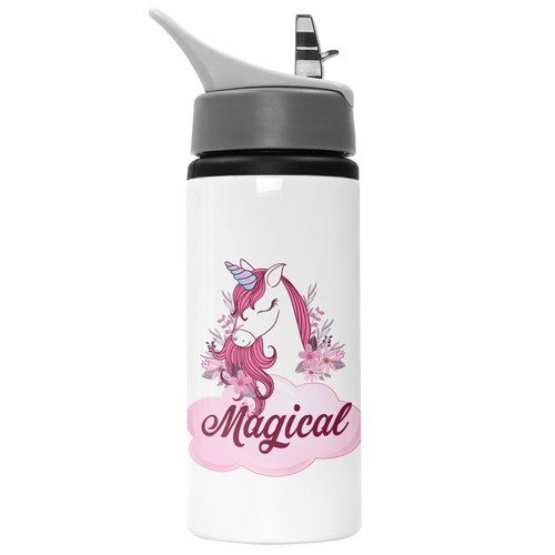 Personalised Water Bottle School Sport Drink Leakproof Spill Proof Unicorn Gift - Picture 22 of 22