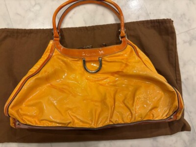 Sac bandoulière GUCCI Abbey Line émail officiel orange occasion