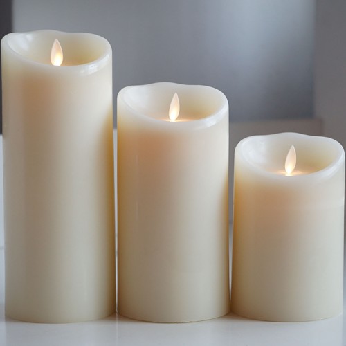 Luminara LED Flameless Pillar Scented Candle with Moving Wick & Remote Wax Ivory - Picture 6 of 32