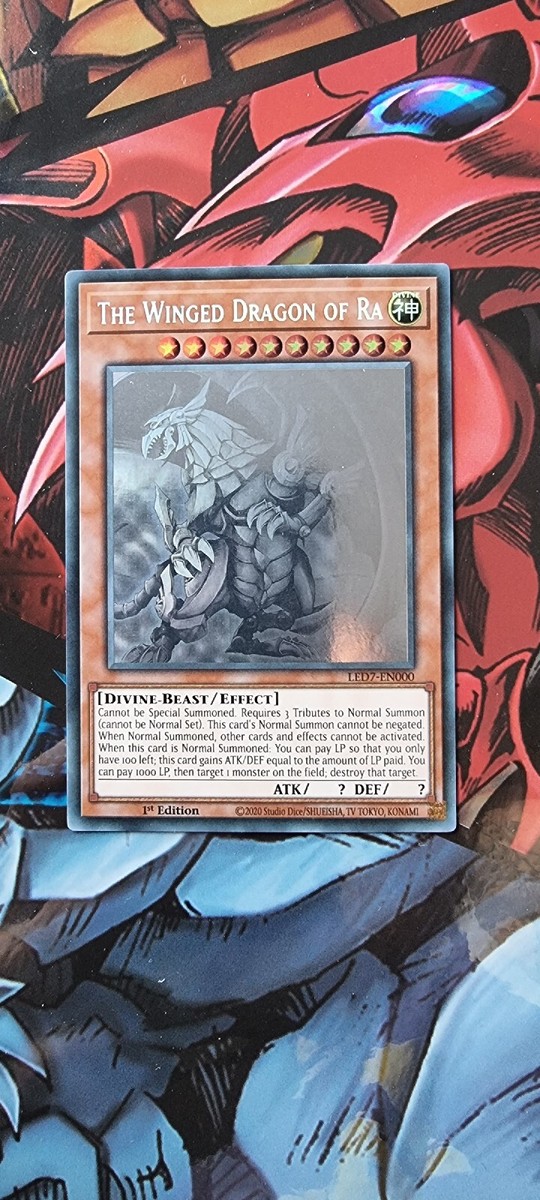 The Winged Dragon of Ra LED7-EN000 Ghost Rare 1st Edition The Winged Dragon of Ra LED7-EN000 Ghost Rare 1st Edition