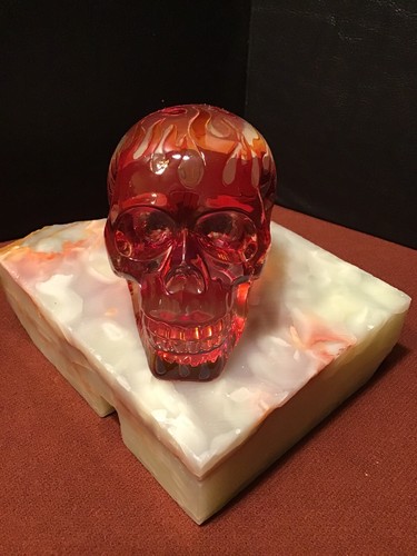 Red Transluscent Skull Halloween Mythical Fantasy Veronese Studio Collection - Bild 2 von 8