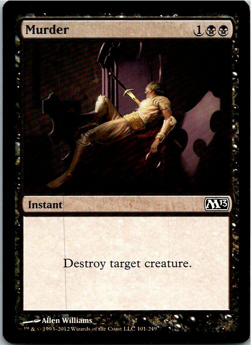 Murder Magic The Gathering 2013 Card Light Play X1 Murder Magic The Gathering 2013 Card Light Play X1
