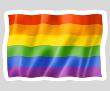 Gay Pride Waving Flag Sticker