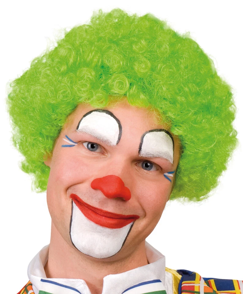 70003-BOLAND Karneval Klamotten Kostüm Perücke Clown Locken grün Zubehör Zirkus Karneval