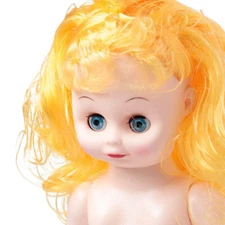 Set of 3 Plastic Full Body 13-1/2" Bed Dolls with Golden Blonde Hair