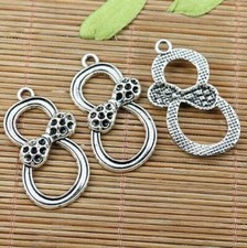 8pcs 37 19mm hole 2.6mm Tibetan silver number 8 bowknot charms EF2022
