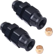 6AN To 3/8" Tube Hardline Fuel Line Adapter Fitting Tubing compression AN6 2PCS 