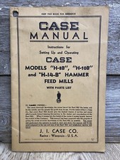 Instrucciones manuales de estuche H-8B H-10-B H-14B molinos de alimentación de martillos y lista de piezas años 40