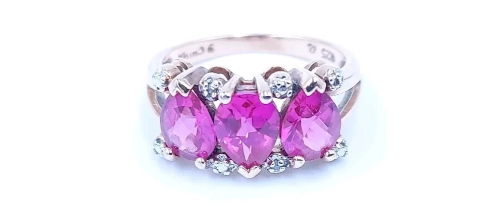 Juego de anillos y pendientes perforados rosa Laura Ramsey Vermeil A2G1541 Foto 2 de 4