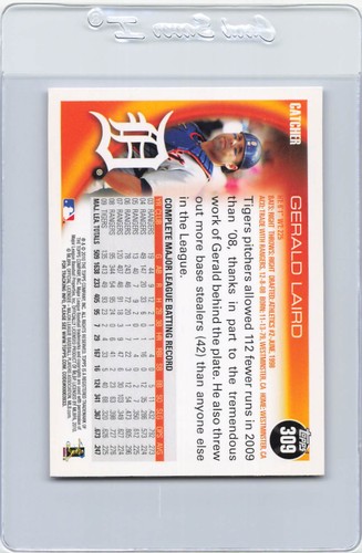 2010 Topps #309 Gerald Laird Tigers Signed Auto *J3332 - Picture 2 of 2