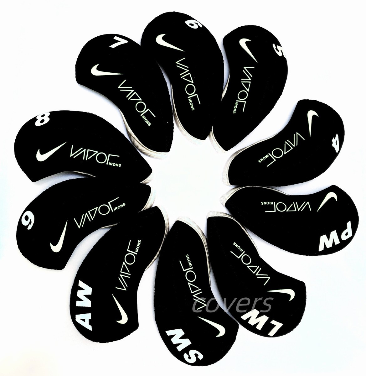 10Pcs Quality Black/Green Nike Vapor Golf Neoprene Golf Iron Covers  Headcover
