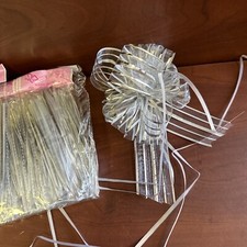 22 PCs Gift Wrapping Pull Bow Large Pull Bows Flower Ribbon Bows Silver