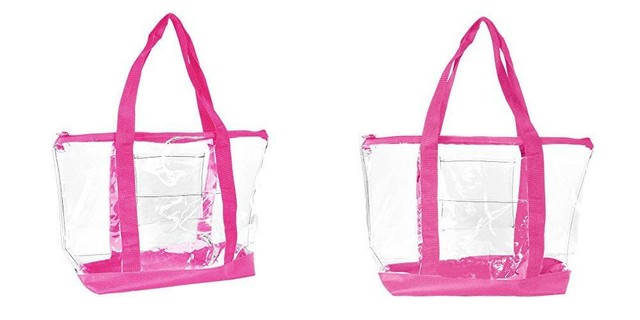 clear pink tote