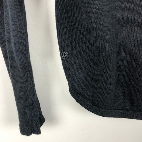 Lululemon Still Movement Baumwollmischung Pullover schwarz U-Ausschnitt offen Strick Gr. 4?? - Bild 2 von 6