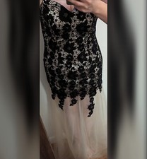 Handmade Lace up Corset Prom Dress Ball Gown Formal Mesh Flowers Corset Bra S-L