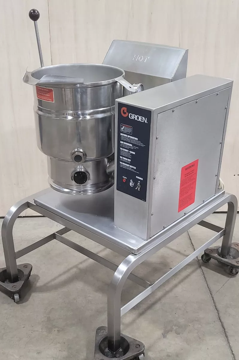 GROEN TDH 20 GAS 20 QT TILTING STEAM KETTLE ON STAND 2 3 JACKET