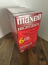 LOT OF 6 Maxwell High Grade Video Cassette T-120 6 Hour VHS - NEW/SEALED