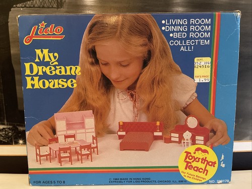 Vintage 1984 MY DREAM HOUSE SET Doll Furniture bedroom #21017B Lido NEW IN BOX!
