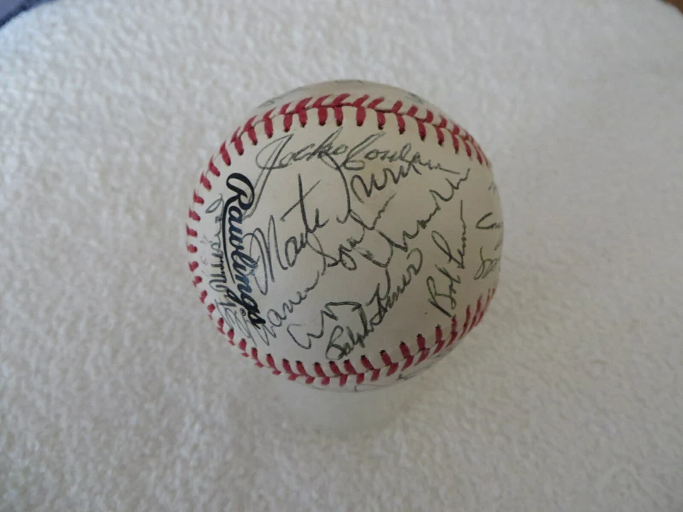 25 HOFers signed baseball Ted Williams Banks Dickey Lefty Gomez Musial Reese JSA - Image 4 of 4