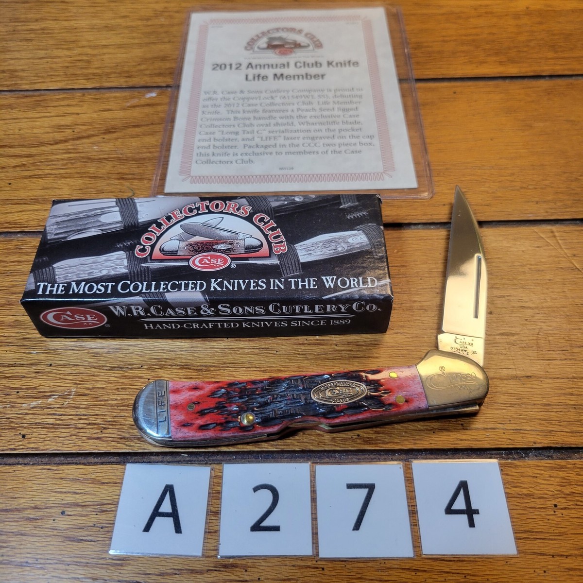 CASE XX CCC LIFE CRIMSON BONE COPPERLOCK POCKET KNIFE 61549WL SS