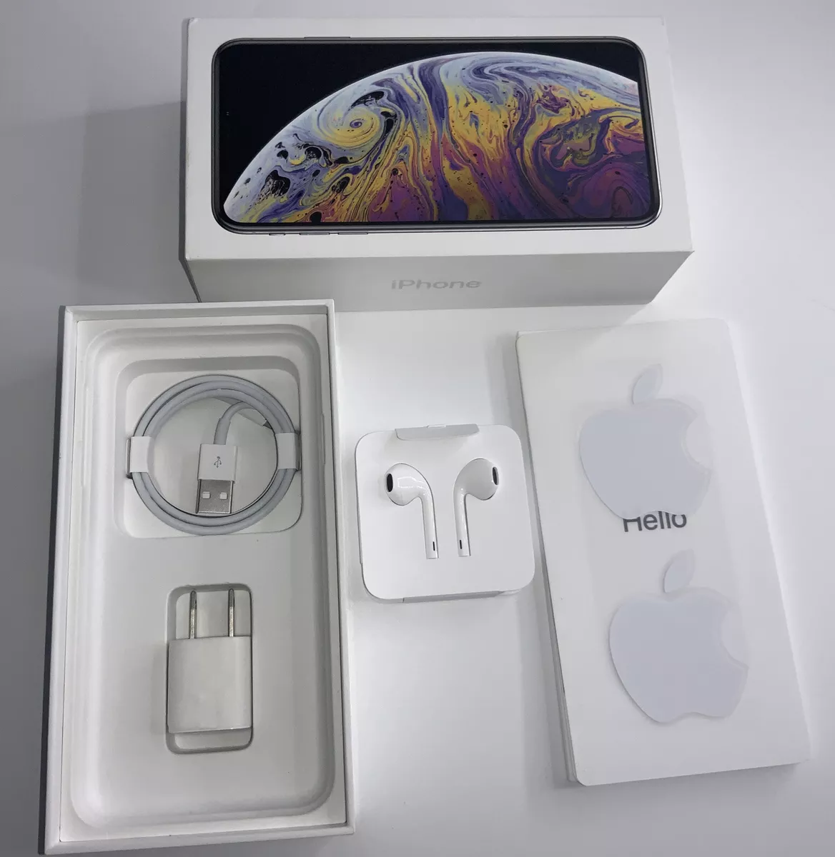 iPhone XS Max 256GB Silver EMPTY BOX w/Accessories -Replacement