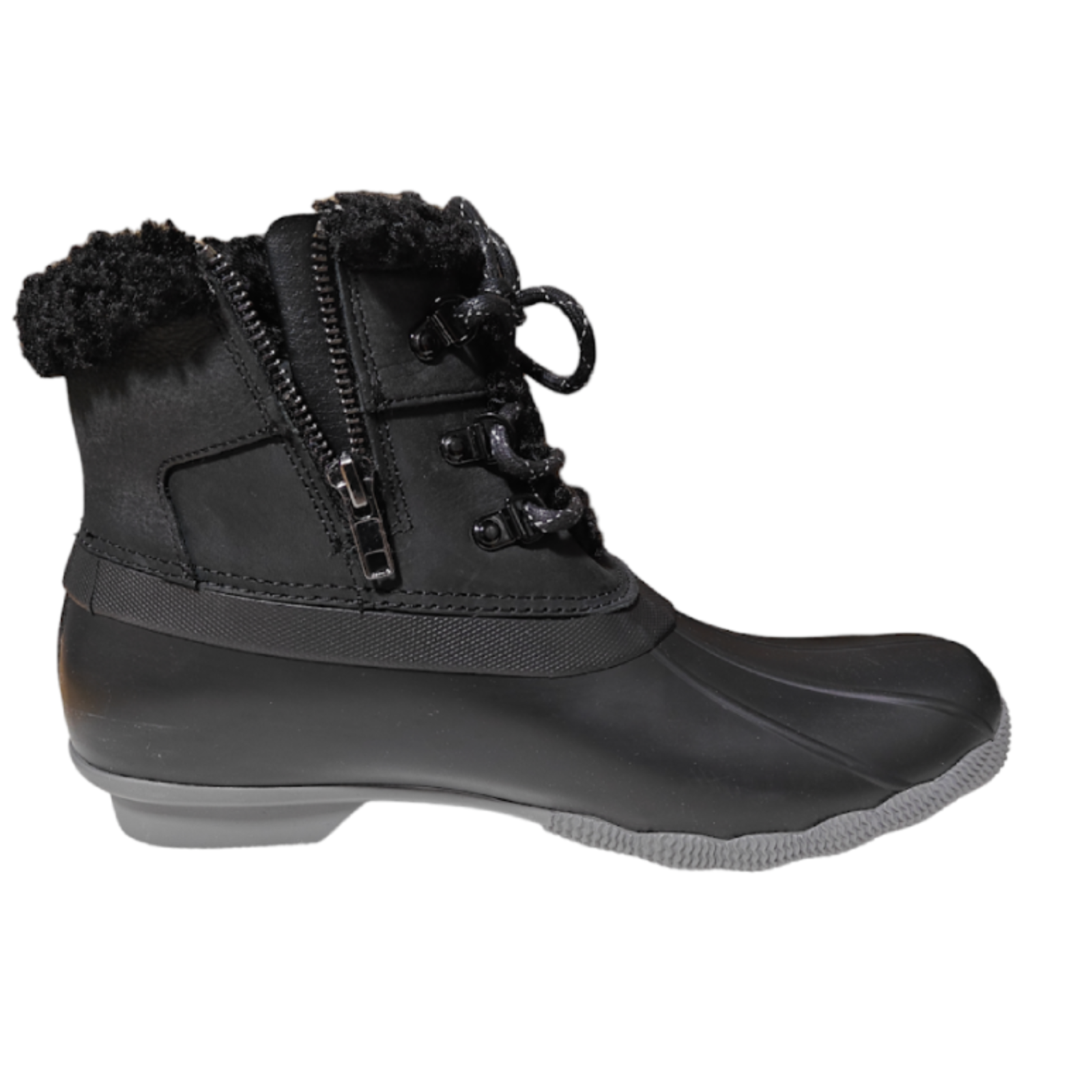 Sperry Leather Saltwater Duck Boots Alpine Black | eBay