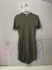 Charlotte Russe Olive Green Ribbed Tee Mini Dress women’s size S
