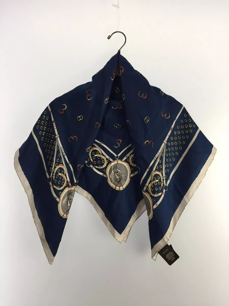 Foulard en soie imprimé fer à cheval GUCCI GG / soie / neuf avec étiquette