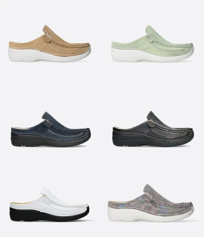 Wolky Roll Slide Clog Pantolette Hausschuh viele Farben Wechselfußbett 06202