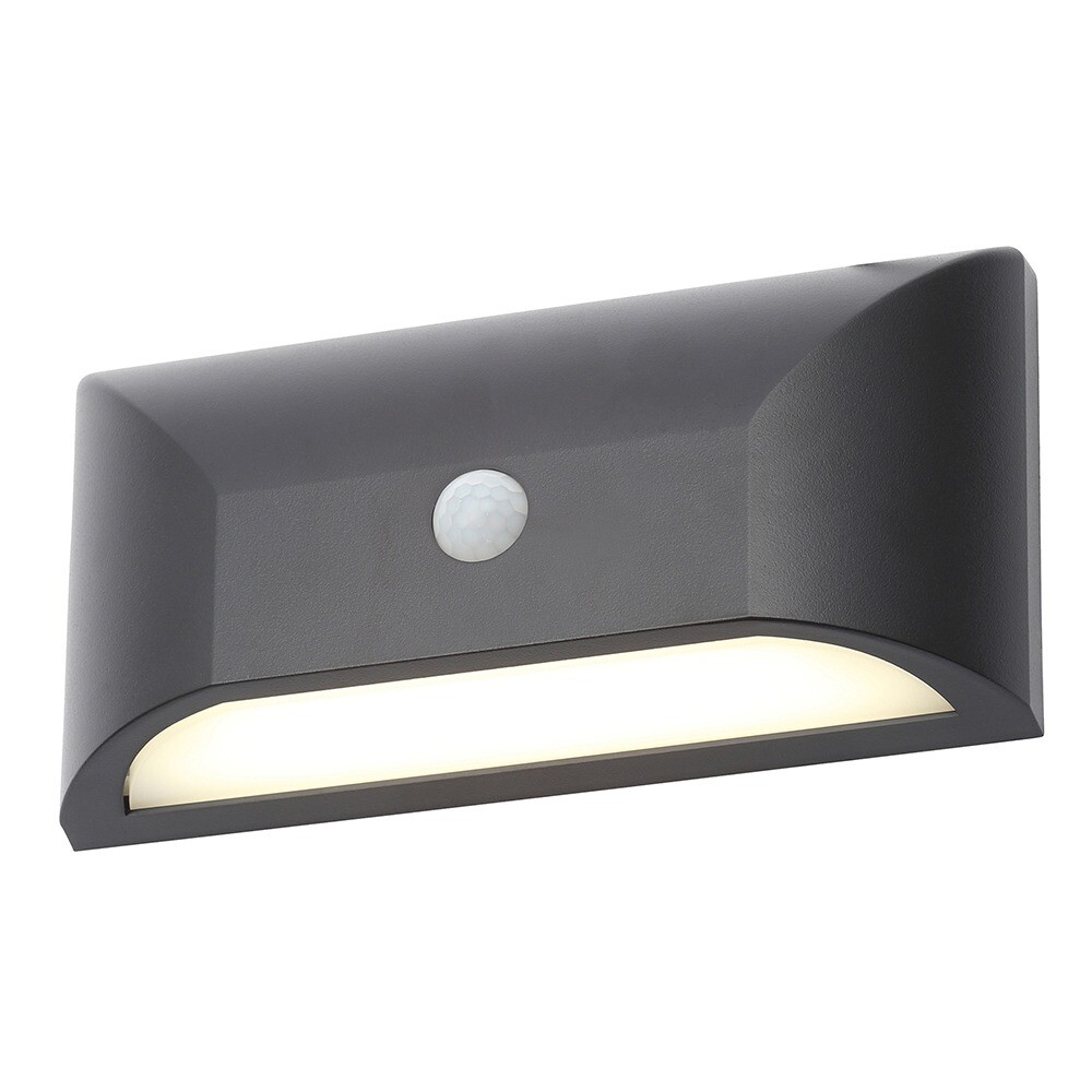 Litecraft Truro Outdoor Wall Light IP65 Rated LED With PIR Motion Sensor - Black