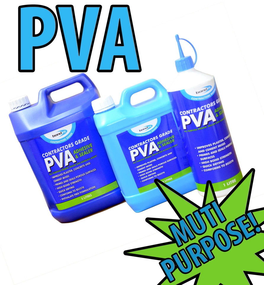 BOND IT PVA CONTRACTORS GRADE BOND ADHESIVE & SEALER / P.V.A GLUE / PRIMER 1L, 2.5L, 5L
