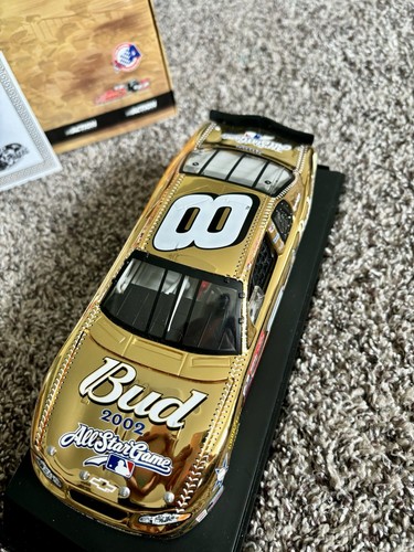 2002 Dale Earnhardt Jr. #8 Budweiser MLB All-Star Game Gold Action 1/24 Diecast - Picture 4 of 6