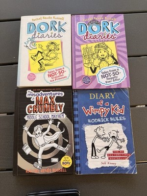 Rachel Renée Russell/Jeff Kinney Lot 4 Hardcover Illustrated Kids Chapter Books