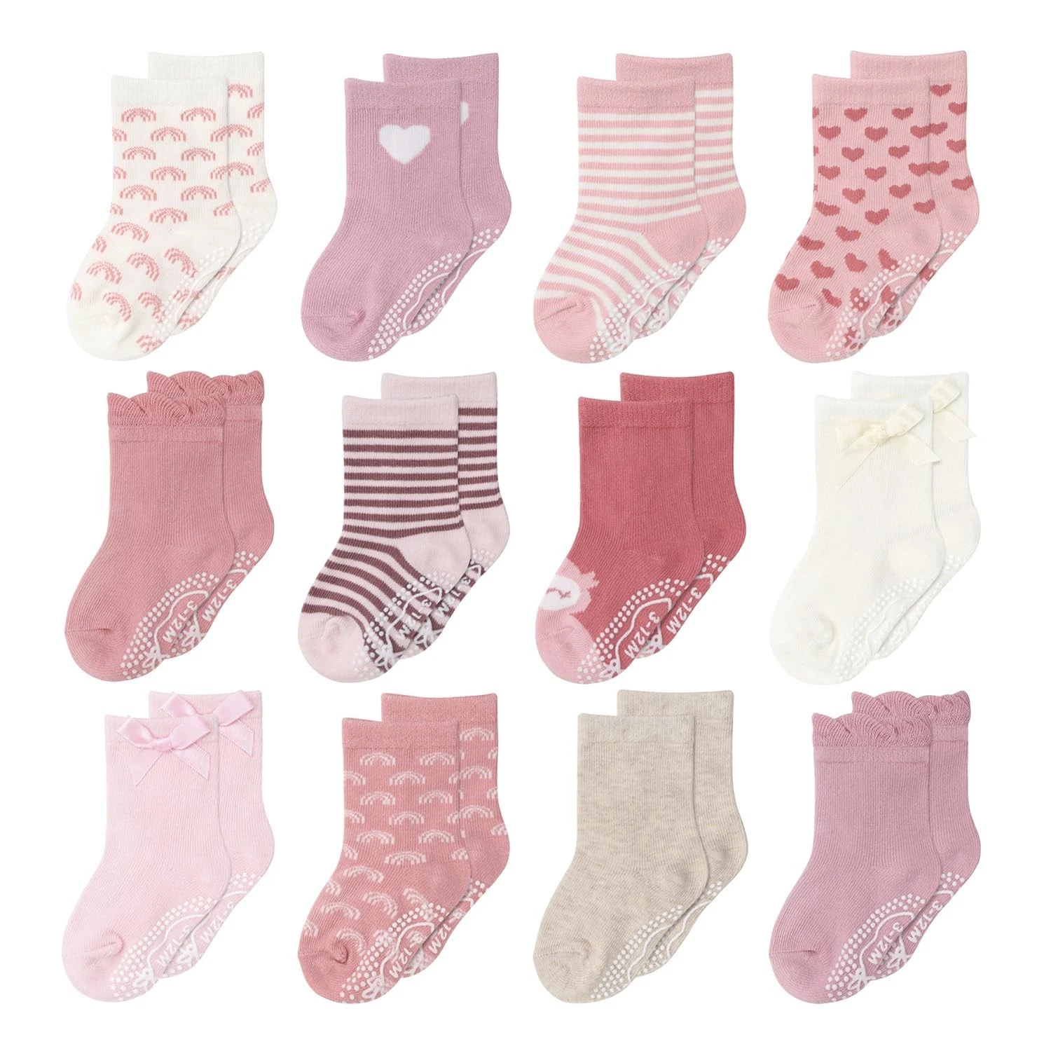Organic Baby Socks for Girls 12-24 Months Set of 12 - Non-Slip Grip, Soft and...
Opens in a new wind