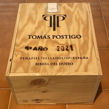 2021 Tomas Postigo 50 Ano Empty Wood Wine Box shipping crate ~ Vargas