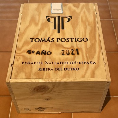 2021 Tomas Postigo 50 Ano Empty Wood Wine Box shipping crate ~ Vargas