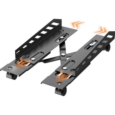 PC Ständer Rollen verstellbar CPU Tower Platzsparend pulverbeschichtet Schwarz