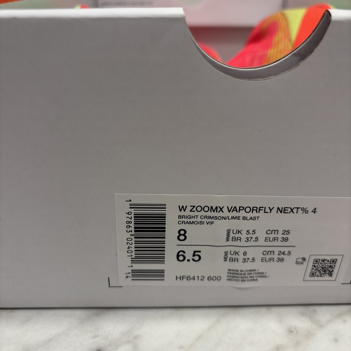 Nike ZoomX VaporFly Next% 4 Bright Crimson Lime Blast FN6616-100