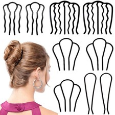 9 Piece Metal Hair Side Combs Hair Pins Hair Fork Stick for Updo Bun, U Shape...