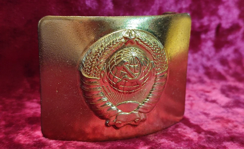 Vintage Soviet Army Military Belt Buckle Coat of Arms Soviet Union USSR Uniform - Image 2 of 4