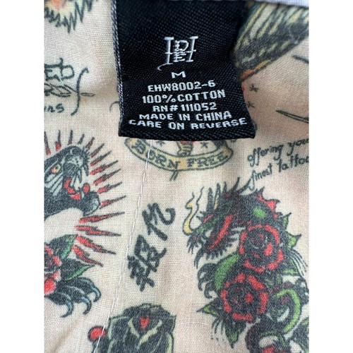 Ed Hardy Schmetterlinge Popeline Cargohose hellgrau Medium Y2K Streetwear neu mit Etikett - Bild 8 von 14