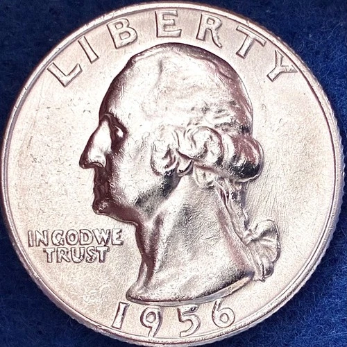 1956-D Washington Silver Quarter Ch BU++